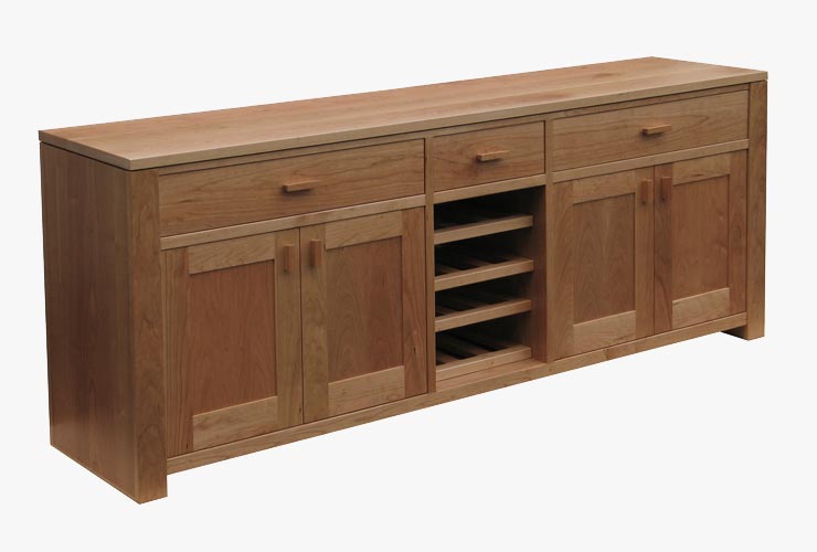 Sideboard in American Cherry incorporating a wine rack