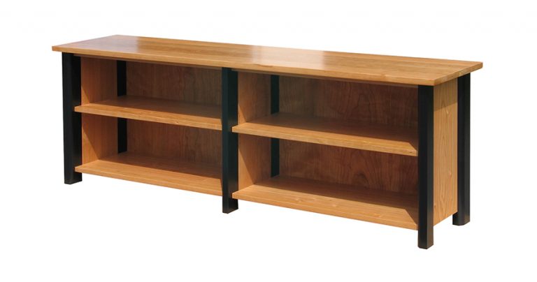 American Cherry Bookcase with black lacquered legs