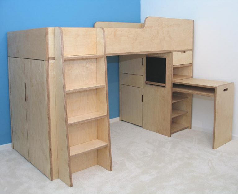 Children's bed unit in Birch Plywood