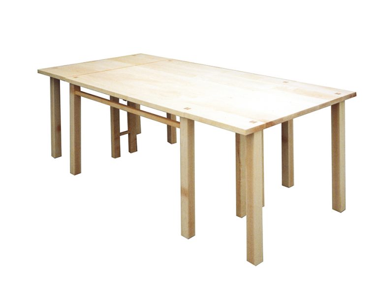 Three piece dining table set in American Maple