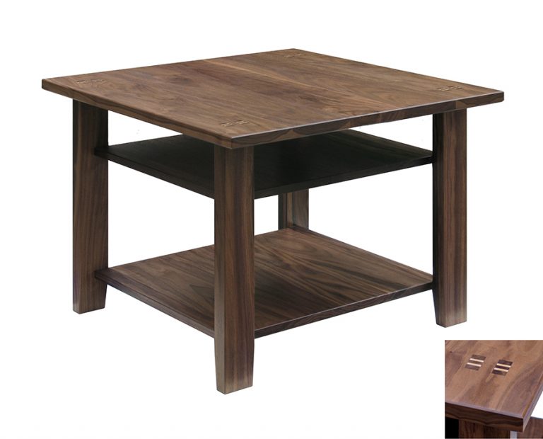 Side table in American Black Walnut with Maple detailing