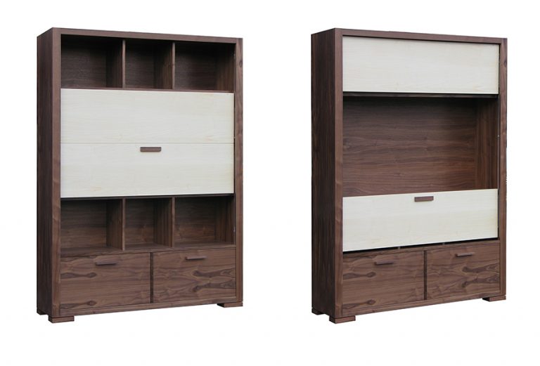 Media Unit in Walnut and Maple